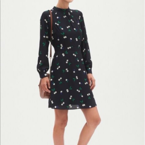 navy cherry dress